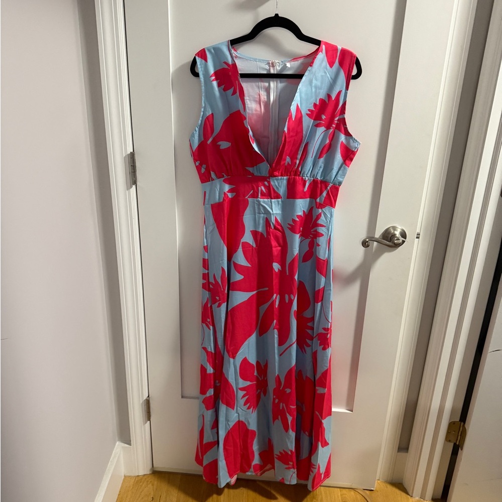 SHEIN Pink Floral Maxi Dress